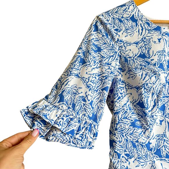 NWT Lilly Pulitzer Fiesta Top In Coastal Blue Size 4 - Picture 3 of 6